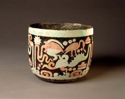 Schale mit Wasserszene, Guatemala, Mittlere Klassik, 500-700 von Mayan